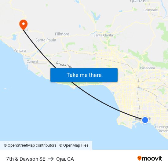 7th & Dawson SE to Ojai, CA map