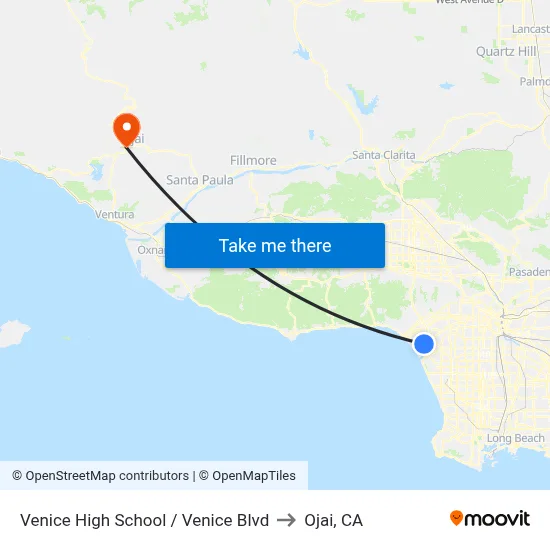 Venice High School / Venice Blvd to Ojai, CA map