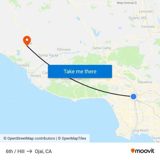 6th / Hill to Ojai, CA map