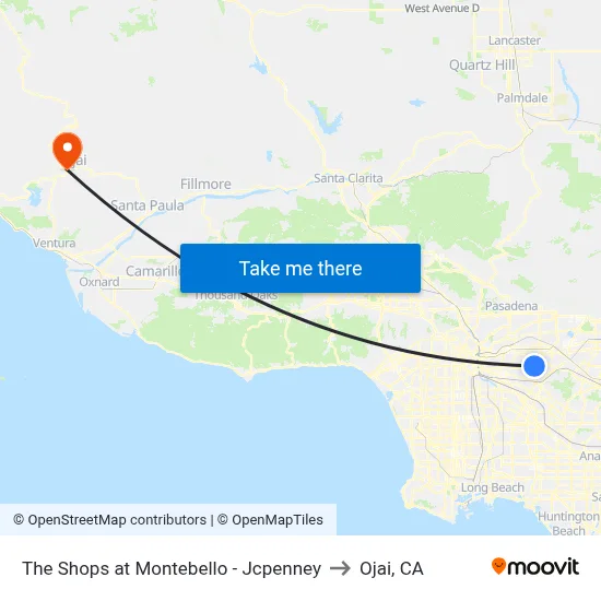The Shops at Montebello - Jcpenney to Ojai, CA map