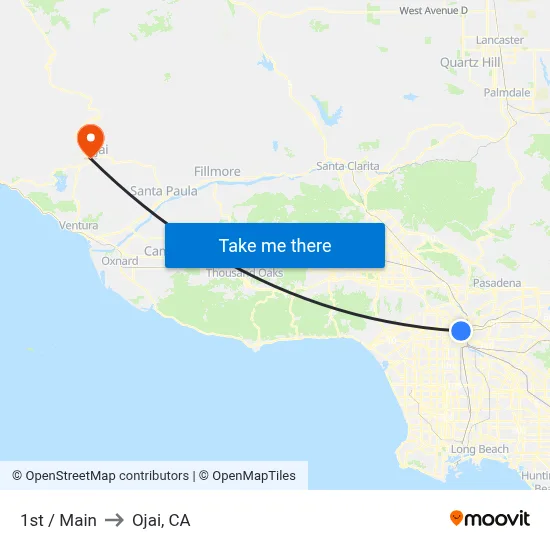 1st / Main to Ojai, CA map