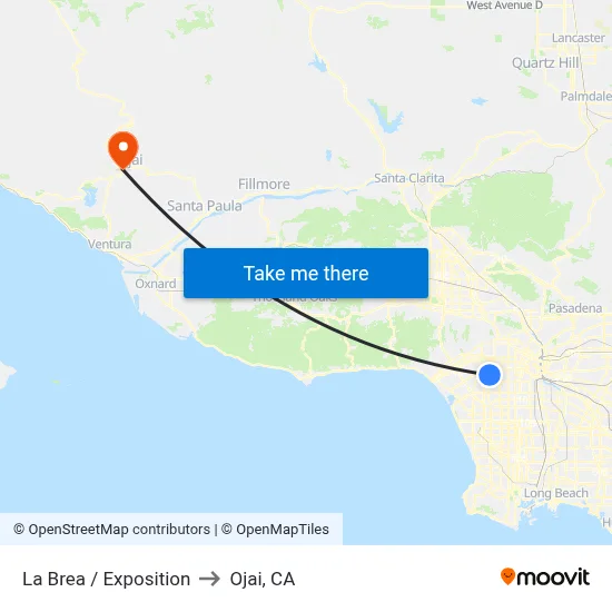 La Brea / Exposition to Ojai, CA map