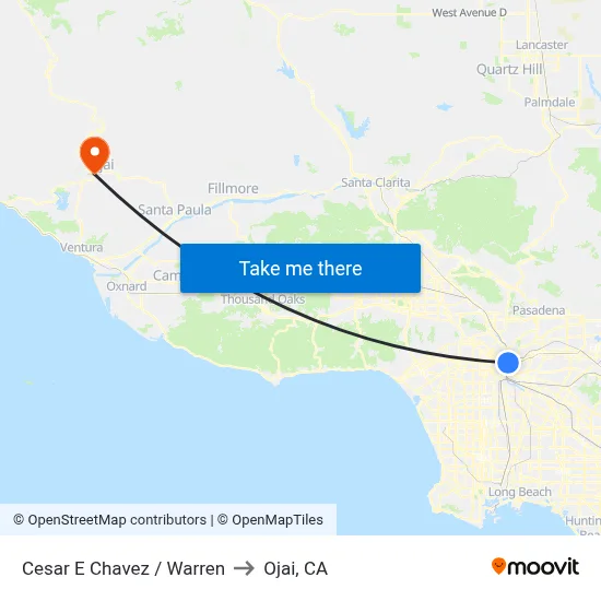 Cesar E Chavez / Warren to Ojai, CA map