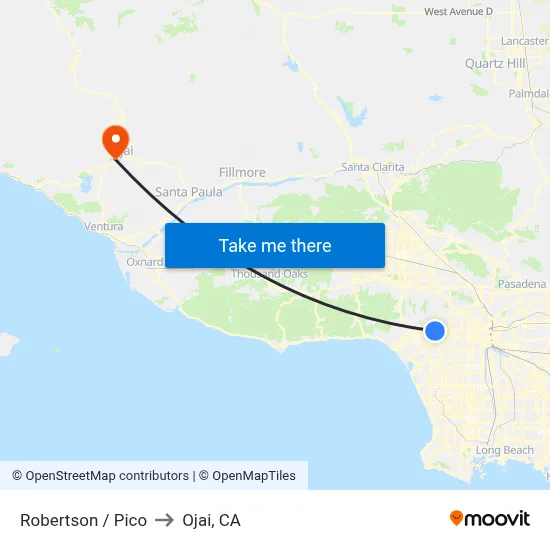 Robertson / Pico to Ojai, CA map