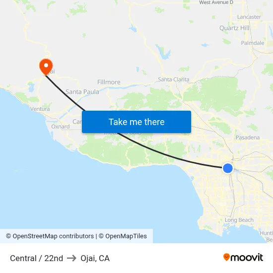 Central / 22nd to Ojai, CA map