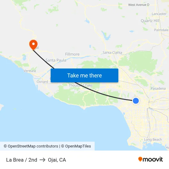 La Brea / 2nd to Ojai, CA map
