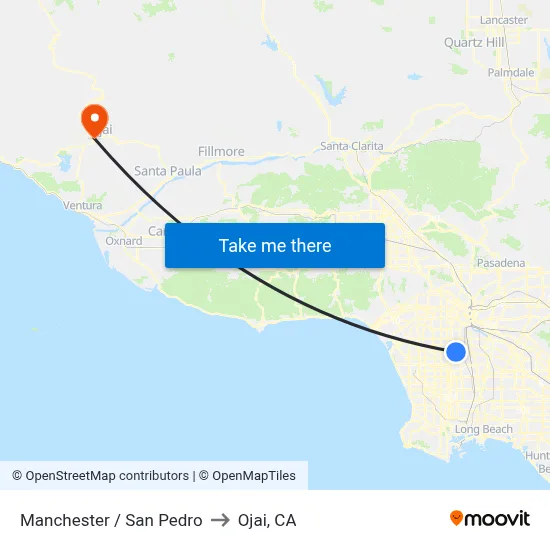 Manchester / San Pedro to Ojai, CA map