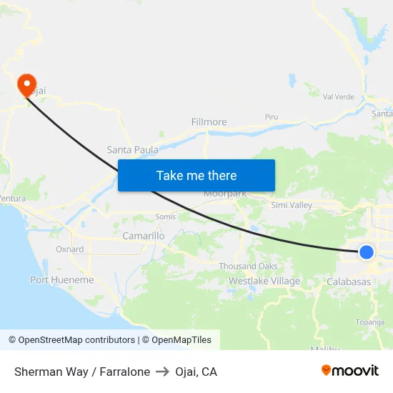 Sherman Way / Farralone to Ojai, CA map