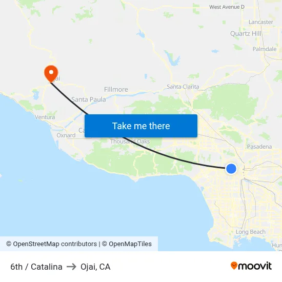 6th / Catalina to Ojai, CA map