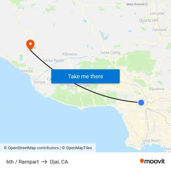 6th / Rampart to Ojai, CA map