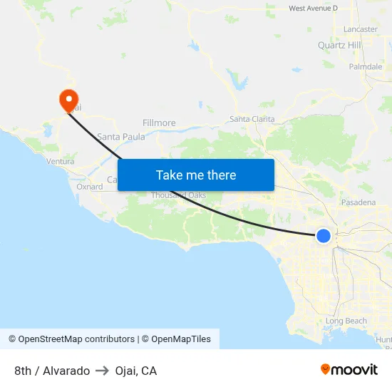 8th / Alvarado to Ojai, CA map