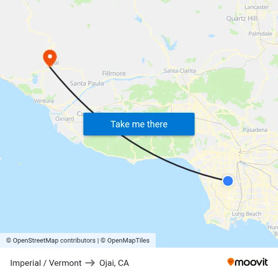 Imperial / Vermont to Ojai, CA map