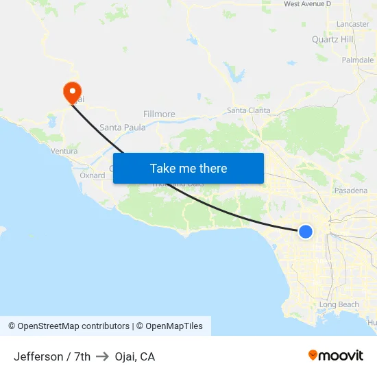 Jefferson / 7th to Ojai, CA map