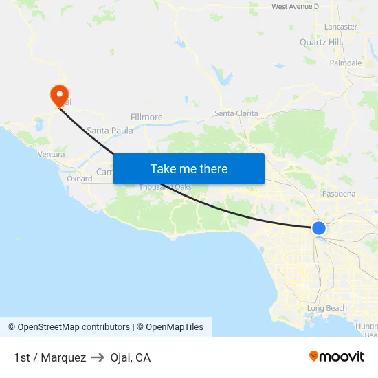 1st / Marquez to Ojai, CA map