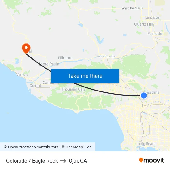 Colorado / Eagle Rock to Ojai, CA map