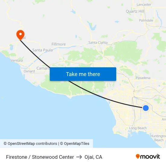 Firestone / Stonewood Center to Ojai, CA map