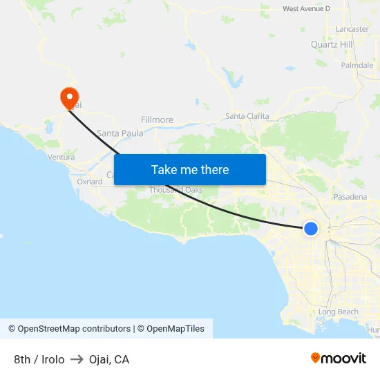 8th / Irolo to Ojai, CA map