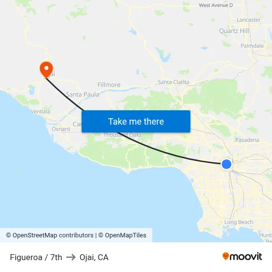 Figueroa / 7th to Ojai, CA map