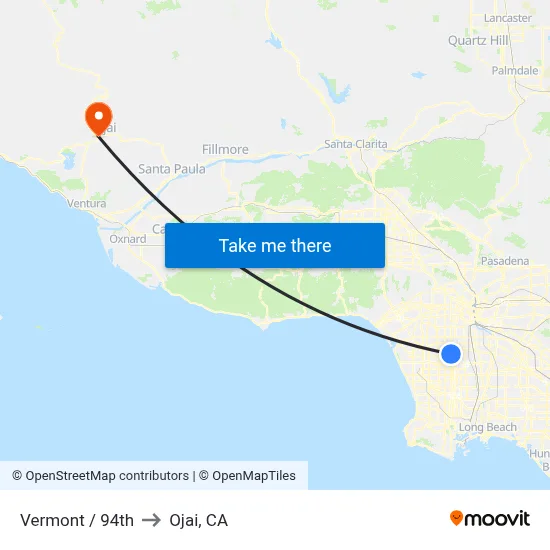 Vermont / 94th to Ojai, CA map