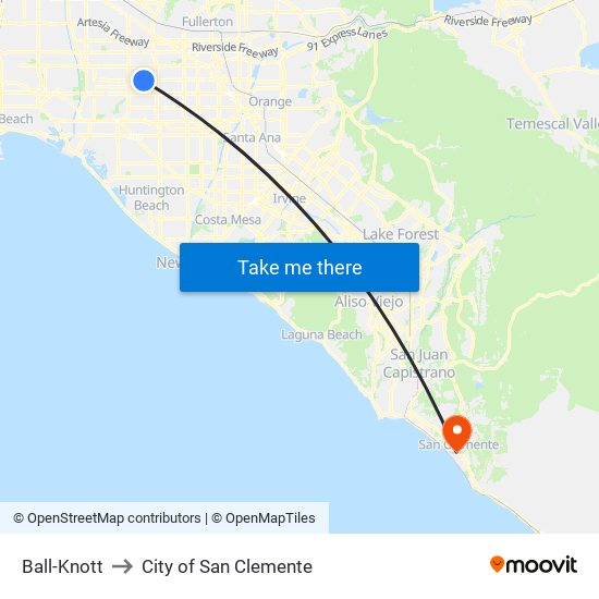 Ball-Knott to City of San Clemente map