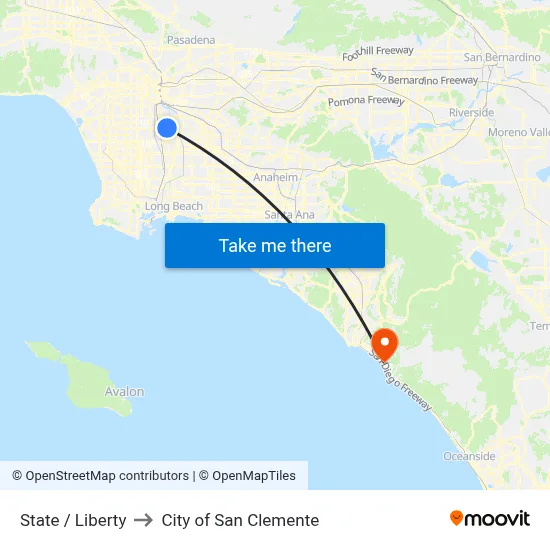 State / Liberty to City of San Clemente map