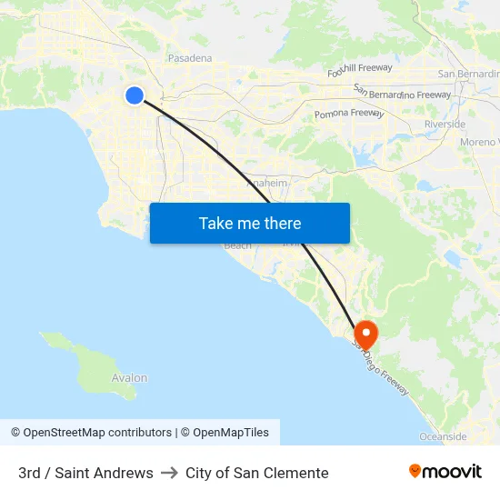 3rd / Saint Andrews to City of San Clemente map