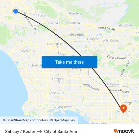 Saticoy / Kester to City of Santa Ana map