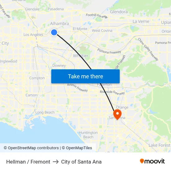 Hellman / Fremont to City of Santa Ana map