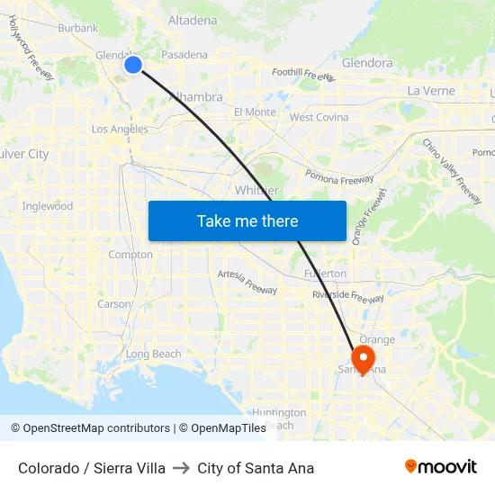 Colorado / Sierra Villa to City of Santa Ana map