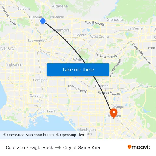 Colorado / Eagle Rock to City of Santa Ana map