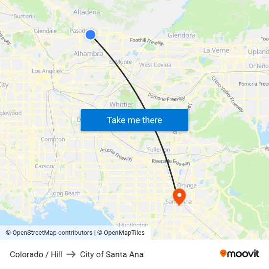 Colorado / Hill to City of Santa Ana map