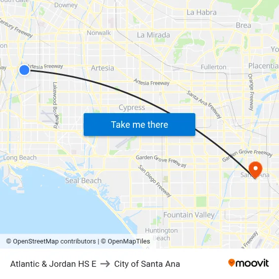 Atlantic & Jordan HS E to City of Santa Ana map