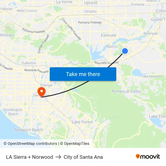 LA Sierra + Norwood to City of Santa Ana map