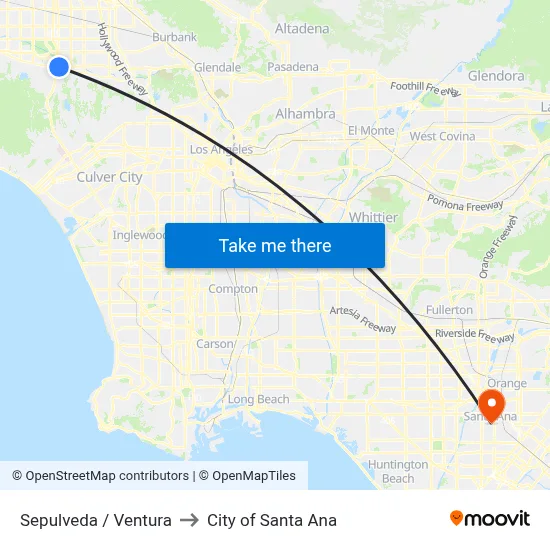Sepulveda / Ventura to City of Santa Ana map