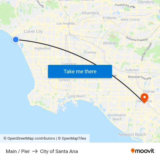 Main / Pier to City of Santa Ana map