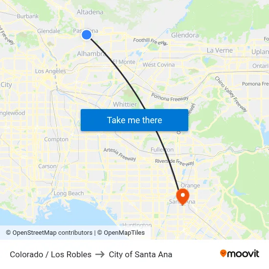 Colorado / Los Robles to City of Santa Ana map