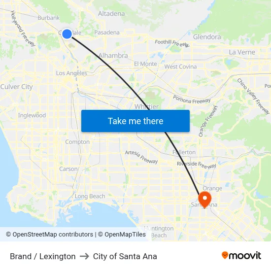 Brand / Lexington to City of Santa Ana map