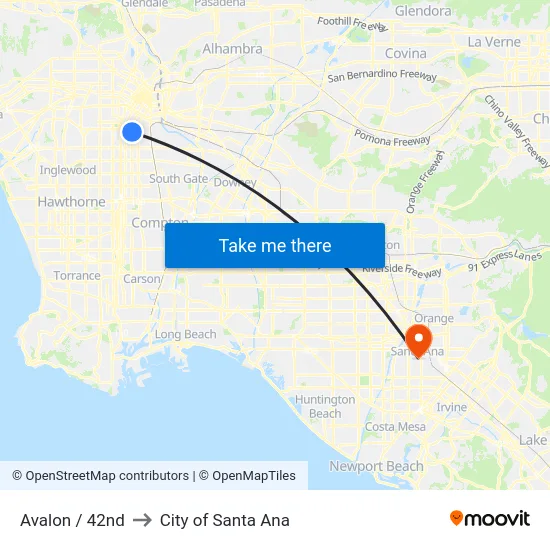 Avalon / 42nd to City of Santa Ana map