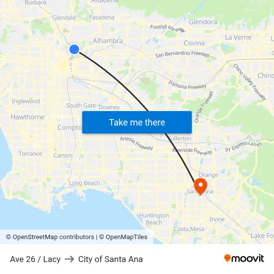 Ave 26 / Lacy to City of Santa Ana map