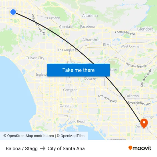 Balboa / Stagg to City of Santa Ana map