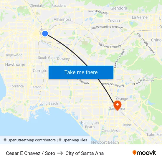 Cesar E Chavez / Soto to City of Santa Ana map