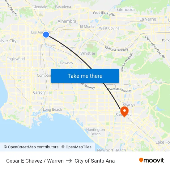 Cesar E Chavez / Warren to City of Santa Ana map