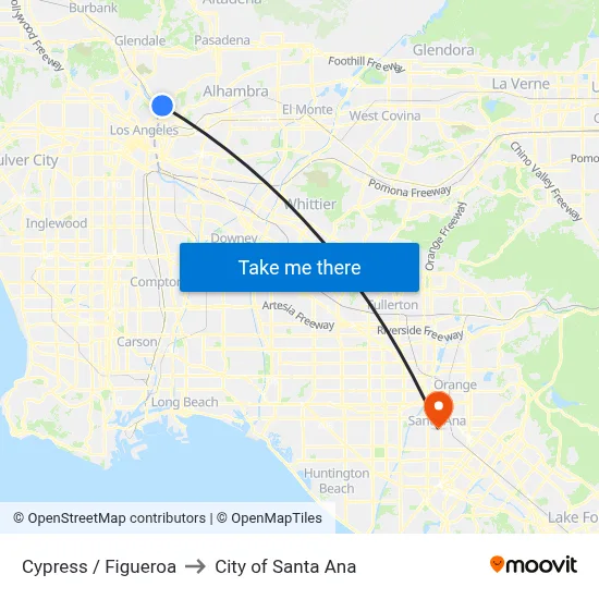 Cypress / Figueroa to City of Santa Ana map