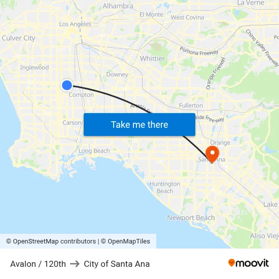 Avalon / 120th to City of Santa Ana map