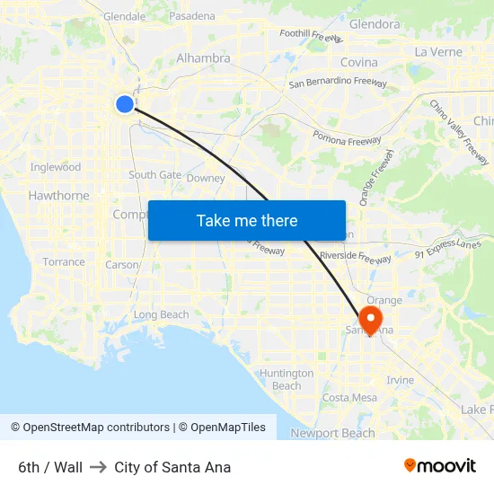 6th / Wall to City of Santa Ana map
