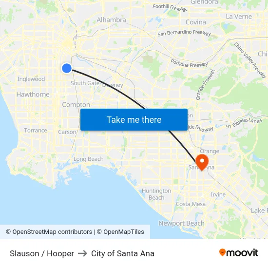 Slauson / Hooper to City of Santa Ana map