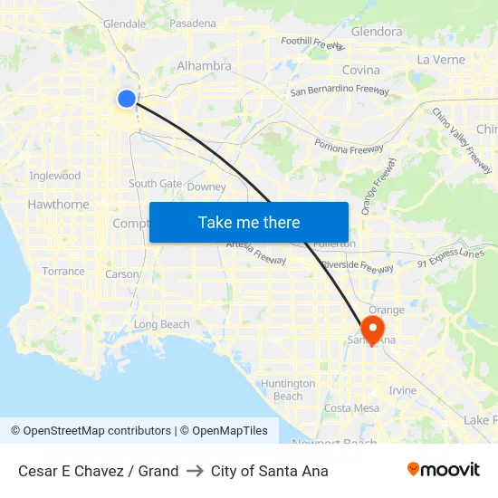 Cesar E Chavez / Grand to City of Santa Ana map