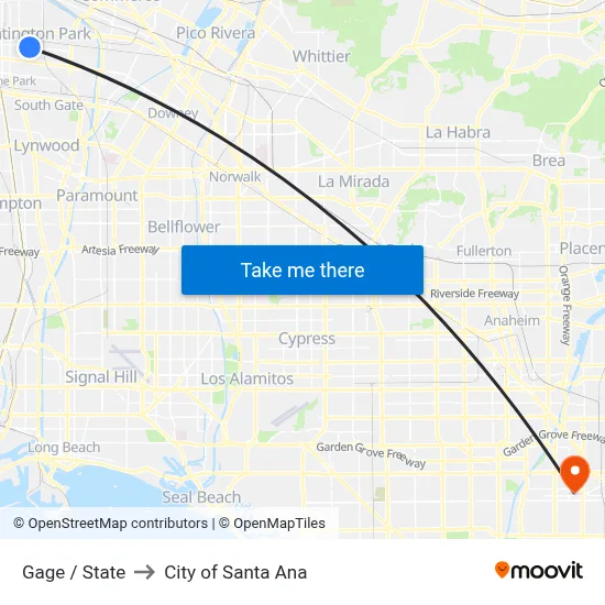 Gage / State to City of Santa Ana map