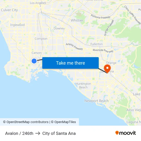 Avalon / 246th to City of Santa Ana map