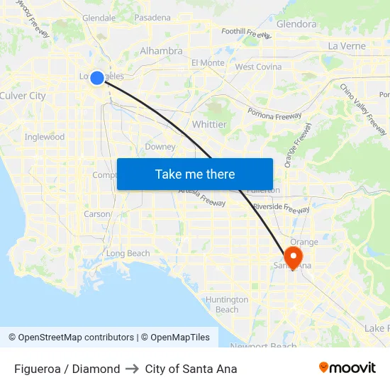 Figueroa / Diamond to City of Santa Ana map
